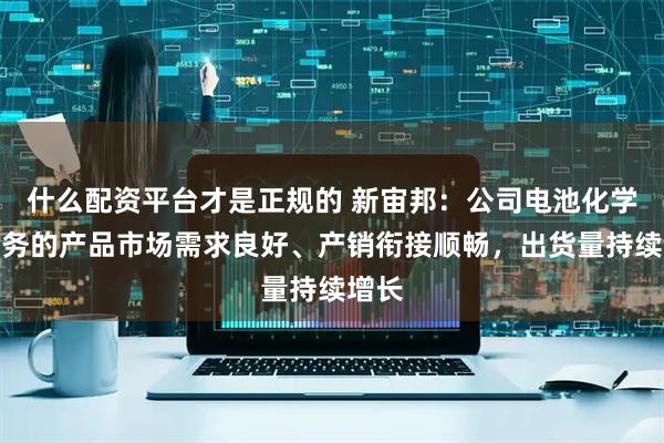 什么配资平台才是正规的 新宙邦：公司电池化学品业务的产品市场需求良好、产销衔接顺畅，出货量持续增长